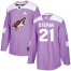 Adidas Arizona Coyotes #21 Derek Stepan Purple Authentic Fights Cancer Stitched NHL Jersey