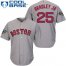 Boston Red Sox #25 Jackie Bradley Jr Grey Cool Base 2018 World Series Stitched Youth MLB Jersey