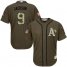 Oakland Athletics #9 Reggie Jackson Green Salute to Service Stitched Youth MLB Jersey