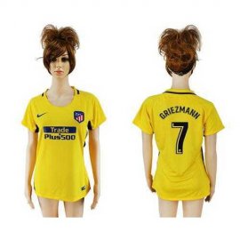 Womens Atletico Madrid #7 Griezmann Away Soccer Club Jersey