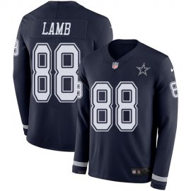 Nike Dallas Cowboys #88 CeeDee Lamb Navy Blue Team Color Youth Stitched NFL Limited Therma Long Sleeve Jersey