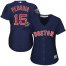 Boston Red Sox #15 Dustin Pedroia Navy Blue Alternate 2018 World Series Womens Stitched MLB Jersey