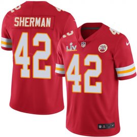 Nike Kansas City Chiefs #42 Anthony Sherman Red Team Color Mens Super Bowl LV Bound Stitched NFL Vapor Untouchable Limited Jersey