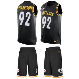 Nike Pittsburgh Steelers #92 James Harrison Black Team Color Mens Stitched NFL Limited Tank Top Suit Jersey