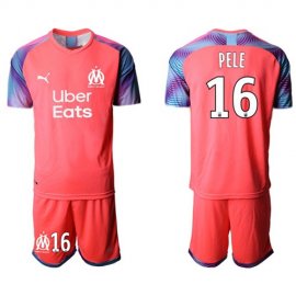 Marseille #16 Pele Pink Goalkeeper Soccer Club Jersey