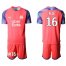 Marseille #16 Pele Pink Goalkeeper Soccer Club Jersey