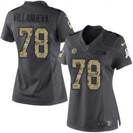 Nike Pittsburgh Steelers #78 Alejandro Villanueva Black Womens Stitched NFL Limited 2016 Salute to Service Jersey