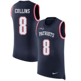 Nike New England Patriots #8 Jamie Collins Sr Navy Blue Team Color Mens Stitched NFL Limited Rush Tank Top Jersey