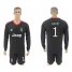 Juventus #1 Buffon Black Goalkeeper Long Sleeves Soccer Club Jersey