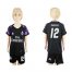 Real Madrid #12 Marcelo Black Kid Soccer Club Jersey