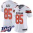 Nike Cleveland Browns #85 David Njoku White Womens Stitched NFL 100th Season Vapor Limited Jersey