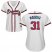 Atlanta Braves #31 Greg Maddux White Home Womens Stitched MLB Jersey