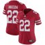 Nike San Francisco 49ers #22 Matt Breida Red Team Color Womens Stitched NFL Vapor Untouchable Limited Jersey