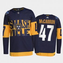 Adidas Nashville Predators #47 Michael McCarron Mens 2022 Stadium Series Authentic NHL Jersey – Navy Mens