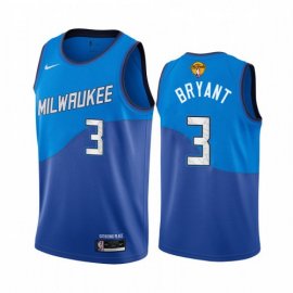 Nike Milwaukee Bucks #3 Elijah Bryant Mens 2021 NBA Finals Bound City Edition Jersey Blue Mens
