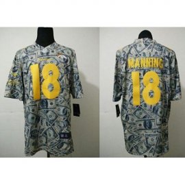 Nike Denver Broncos #18 Peyton Manning Dollar Fashion Mens Stitched NFL Elite Jersey