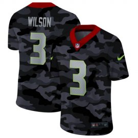 Seattle Seahawks #3 Russell Wilson Mens Nike 2020 Black CAMO Vapor Untouchable Limited Stitched NFL Jersey