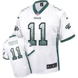 Nike Philadelphia Eagles #11 Carson Wentz White Mens Stitched NFL Elite Drift Fashion Jersey