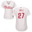 Philadelphia Phillies #27 Aaron Nola White(Red Strip) Home Womens Stitched MLB Jersey