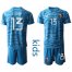 Mexico #13 G.Ochoa Blue Goalkeeper Kid Soccer Country Jersey