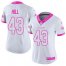 Nike Baltimore Ravens #43 Justice Hill White/Pink Womens Stitched NFL Limited Rush Fashion Jersey