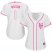 New York Mets #1 Mookie Wilson White/Pink Fashion Womens Stitched MLB Jersey
