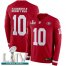 Nike San Francisco 49ers #10 Jimmy Garoppolo Red Super Bowl LIV 2020 Team Color Youth Stitched NFL Limited Therma Long Sleeve Jersey