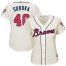 Atlanta Braves #40 Mike Soroka Cream Alternate Womens Stitched MLB Jersey