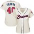Atlanta Braves #40 Mike Soroka Cream Alternate Womens Stitched MLB Jersey