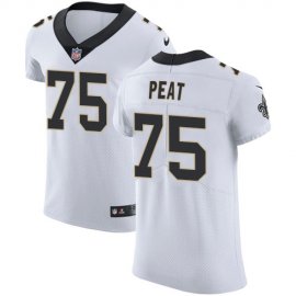 Nike New Orleans Saints #75 Andrus Peat White Mens Stitched NFL Vapor Untouchable Elite Jersey