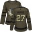 Adidas Chicago Blackhawks #27 Adam Boqvist Green Salute to Service Womens Stitched NHL Jersey
