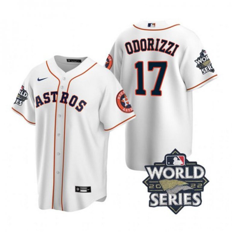 Astros 17 Jake Odorizzi White Nike 2022 World Series Cool Base Jersey Astros 17 Jake Odorizzi White Nike 2022 World Series Cool Base Jersey