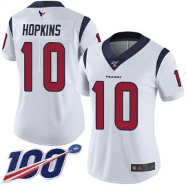Nike Houston Texans #10 DeAndre Hopkins White Womens Stitched NFL 100th Season Vapor Limited Jersey