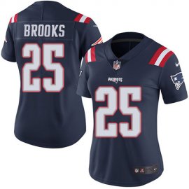 Nike New England Patriots #25 Terrence Brooks Navy Blue Womens Stitched NFL Limited Rush Jersey
