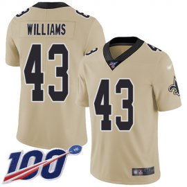 Nike New Orleans Saints #43 Marcus Williams Gold Mens Stitched NFL Limited Inverted Legend 100th Season Jersey