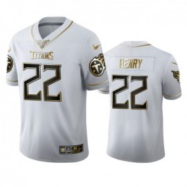 Tennessee Titans #22 Derrick Henry Mens Nike White Golden Edition Vapor Limited NFL 100 Jersey