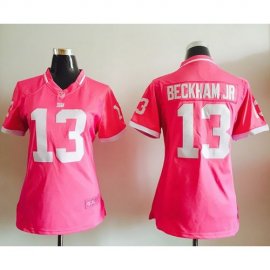 Nike New York Giants #13 Odell Beckham Jr Pink Womens Stitched NFL Elite Bubble Gum Jersey