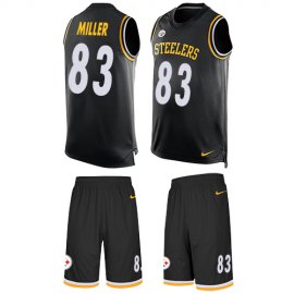 Nike Pittsburgh Steelers #83 Heath Miller Black Team Color Mens Stitched NFL Limited Tank Top Suit Jersey