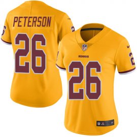 Nike Washington Football Team #26 Adrian Peterson Gold Womens Stitched NFL Limited Rush Jersey