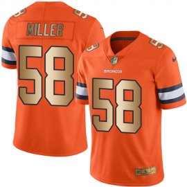 Nike Denver Broncos #58 Von Miller Orange Mens Stitched NFL Limited Gold Rush Jersey