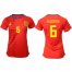 Womens Spain #6 A.Iniesta Red Home Soccer Country Jersey