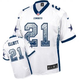 Nike Dallas Cowboys #21 Ezekiel Elliott White Youth Stitched NFL Elite Drift Fashion Jersey
