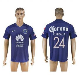 America #24 O.Peralta Blue Soccer Club Jersey