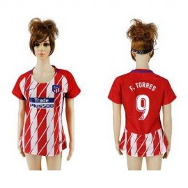 Womens Atletico Madrid #9 F.Torres Home Soccer Club Jersey