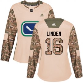 Adidas Vancouver Canucks #16 Trevor Linden Camo Authentic 2017 Veterans Day Womens Stitched NHL Jersey