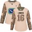 Adidas Vancouver Canucks #16 Trevor Linden Camo Authentic 2017 Veterans Day Womens Stitched NHL Jersey