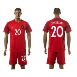Portugal #20 Quaresma Home Soccer Country Jersey