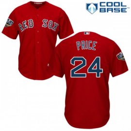 Boston Red Sox #24 David Price Red Cool Base 2018 World Series Stitched Youth MLB Jersey