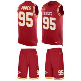 Nike Kansas City Chiefs #95 Chris Jones Red Team Color Mens Stitched NFL Limited Tank Top Suit Jersey
