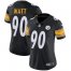 Nike Pittsburgh Steelers #90 T. J. Watt Black Team Color Womens Stitched NFL Vapor Untouchable Limited Jersey